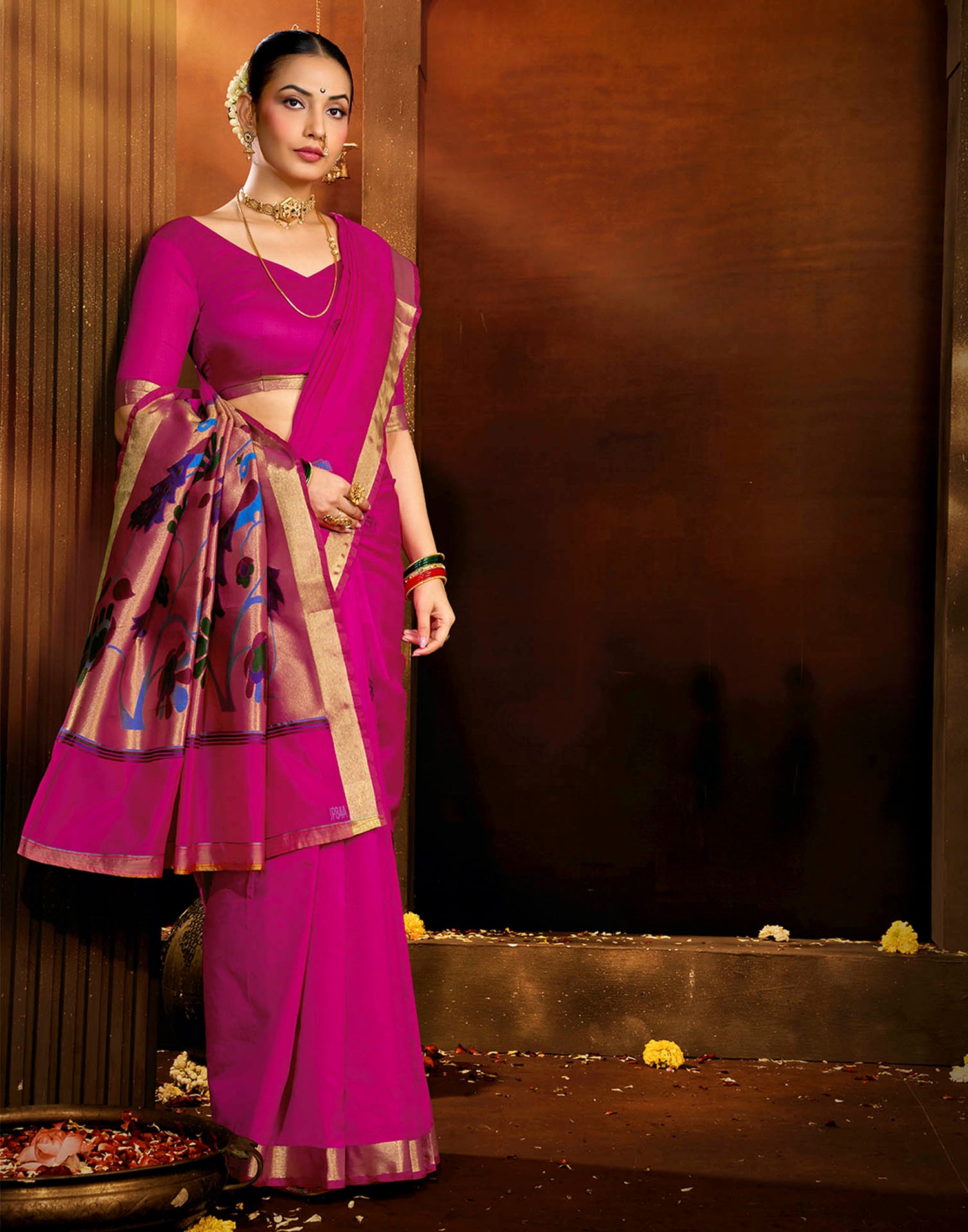 Pink Silk Woven Paithani Saree