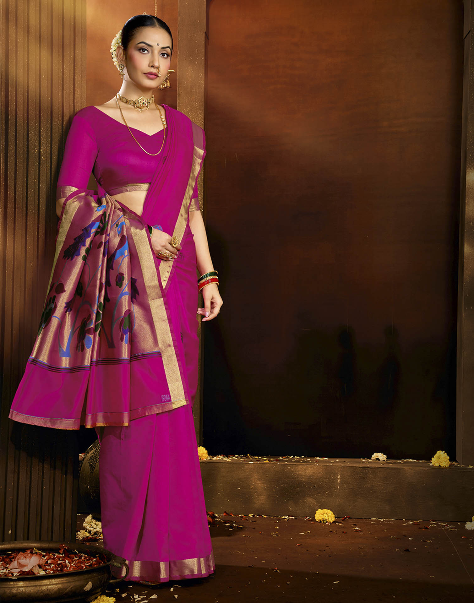 Pink Silk Woven Paithani Saree