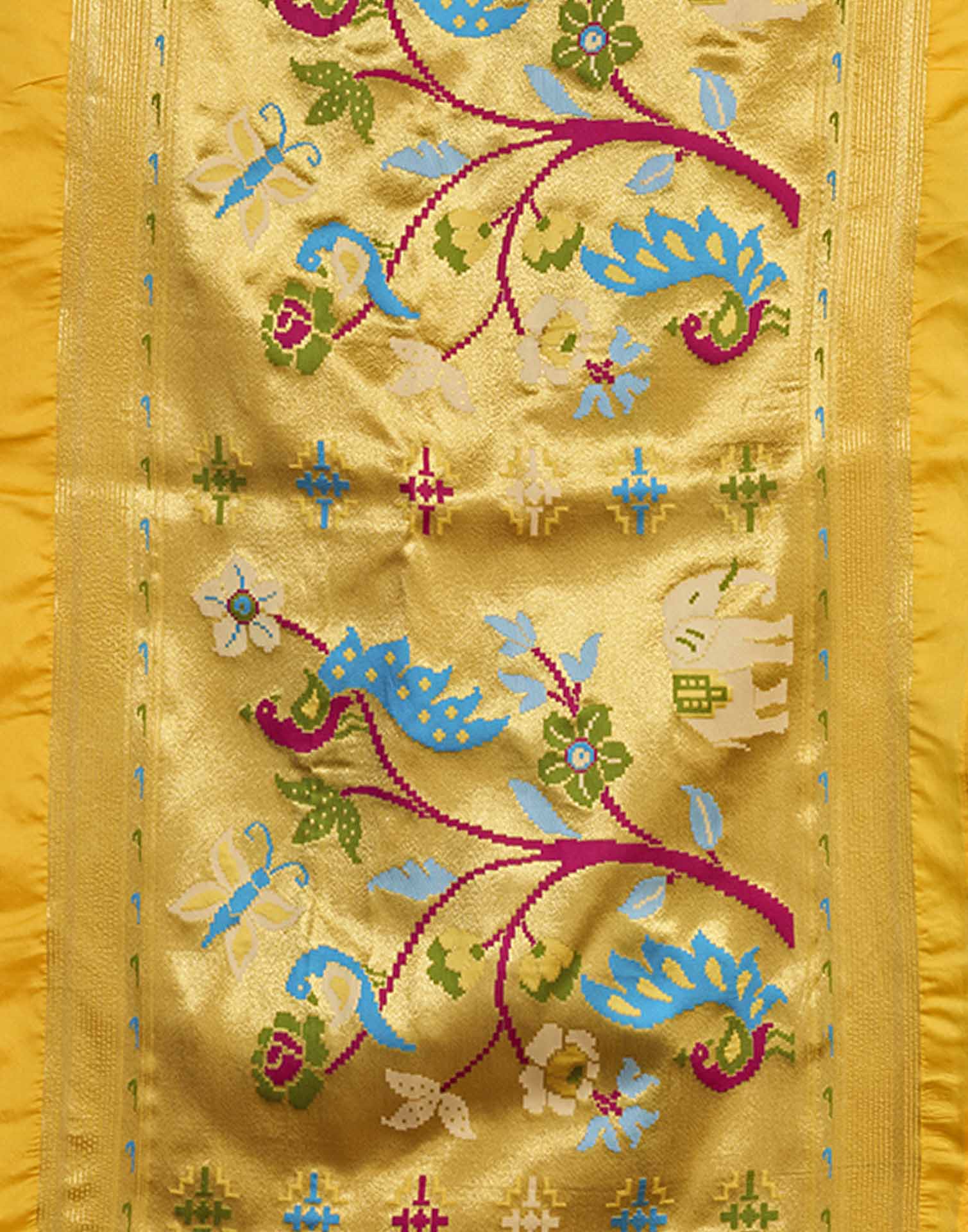 Yellow Silk Woven Paithani Saree