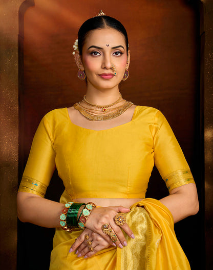 Yellow Silk Woven Paithani Saree