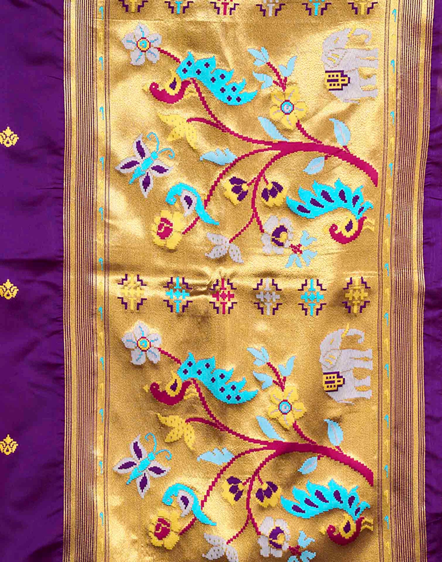 Purple Silk Woven Paithani Saree
