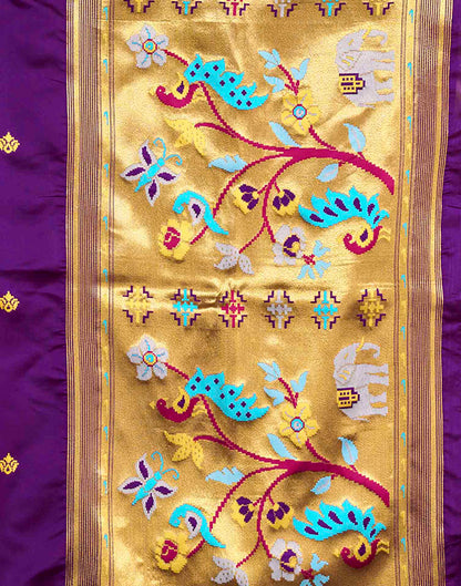 Purple Silk Woven Paithani Saree
