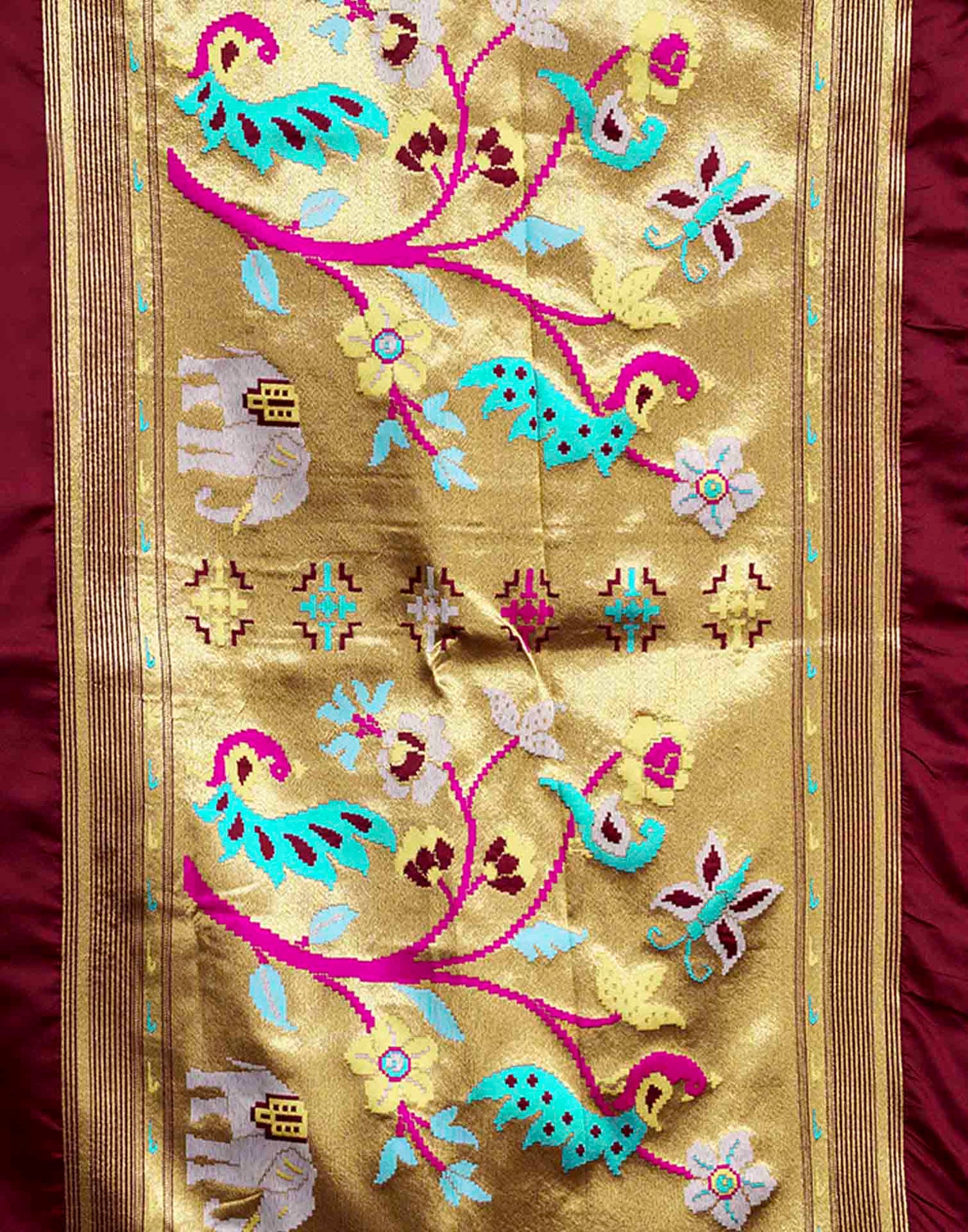 Brown Silk Woven Paithani Saree