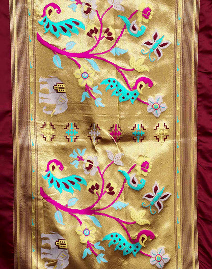 Brown Silk Woven Paithani Saree