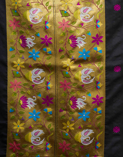 Black Silk Woven Paithani Saree