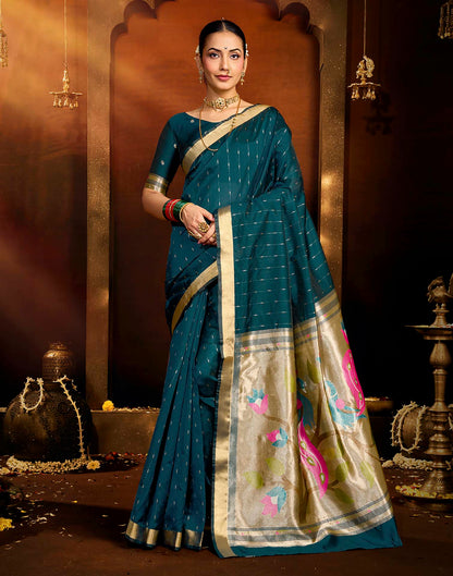 Blue Silk Woven Paithani Saree
