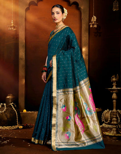 Blue Silk Woven Paithani Saree