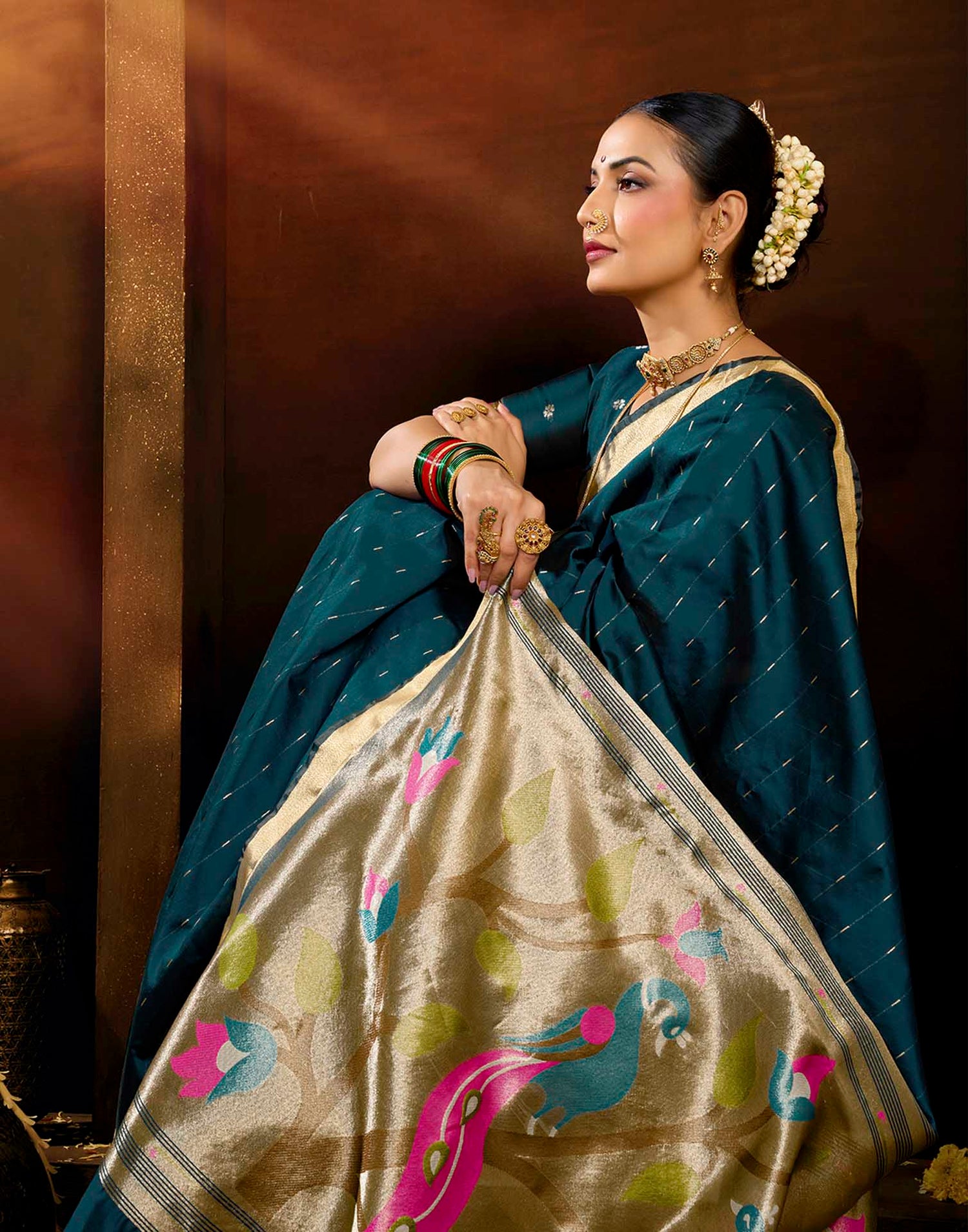 Blue Silk Woven Paithani Saree