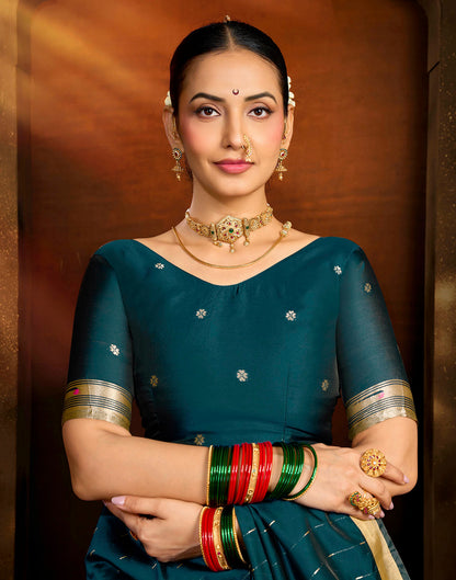 Blue Silk Woven Paithani Saree