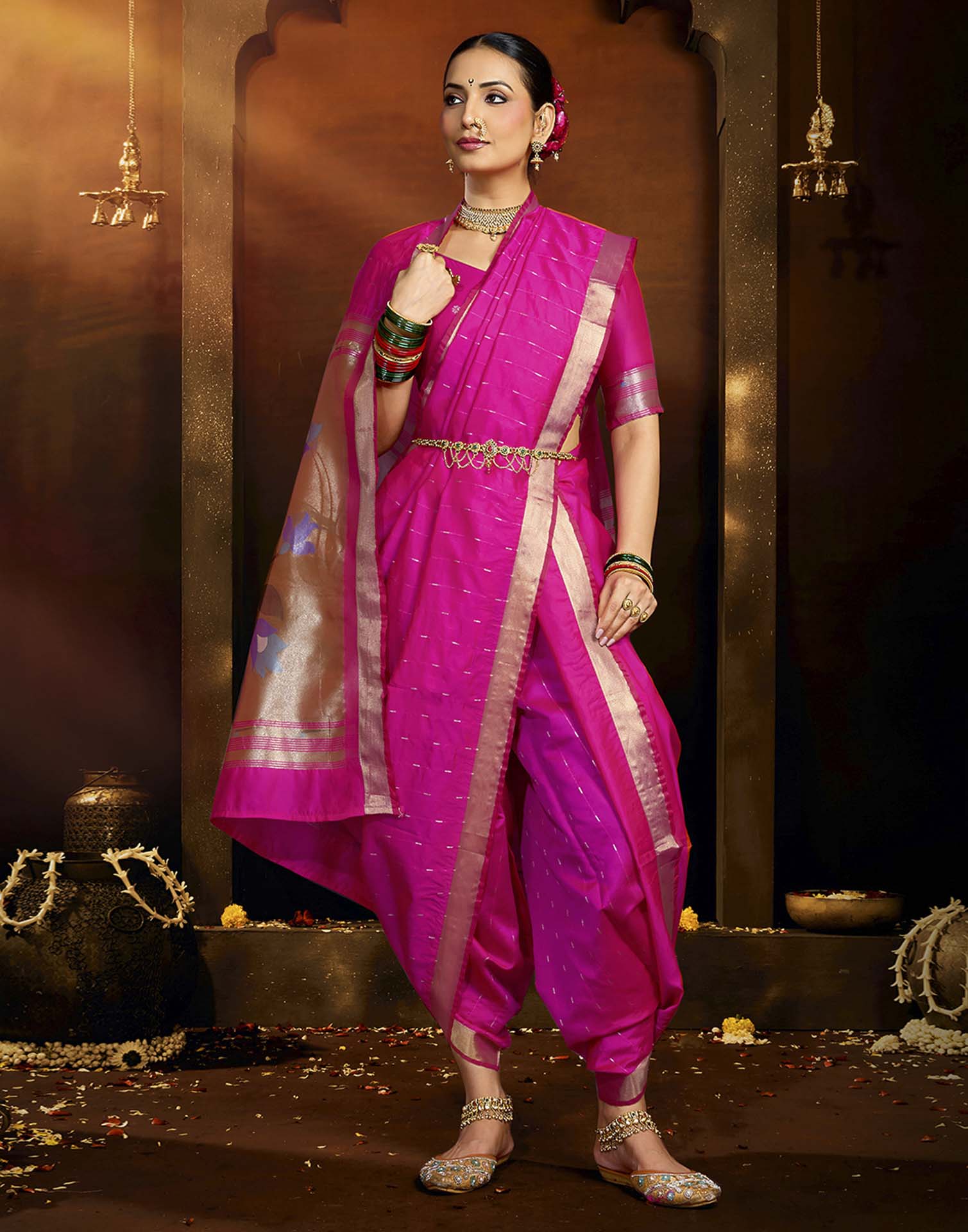 Pink Silk Woven Paithani Saree