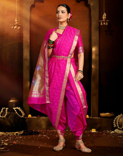 Pink Silk Woven Paithani Saree