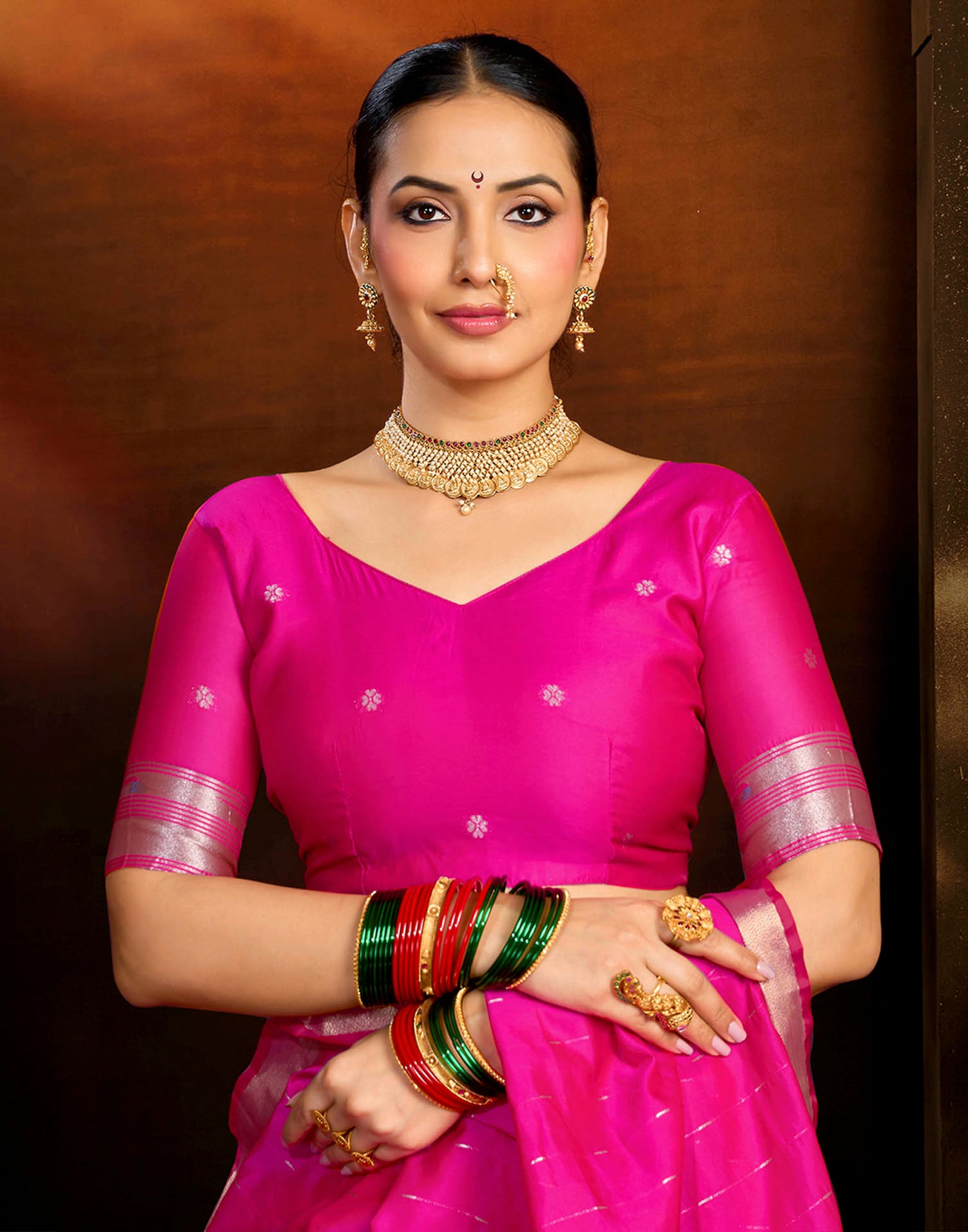 Pink Silk Woven Paithani Saree