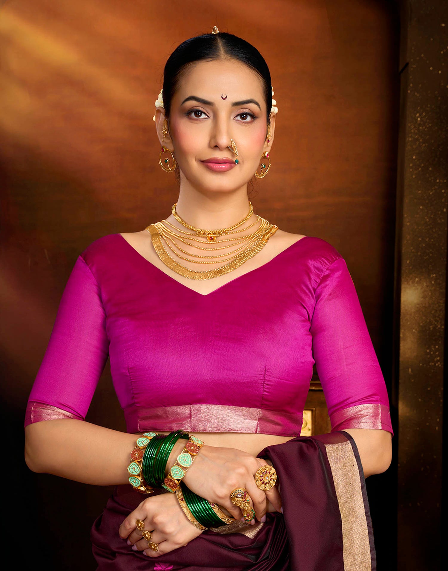Maroon Silk Woven Paithani Saree