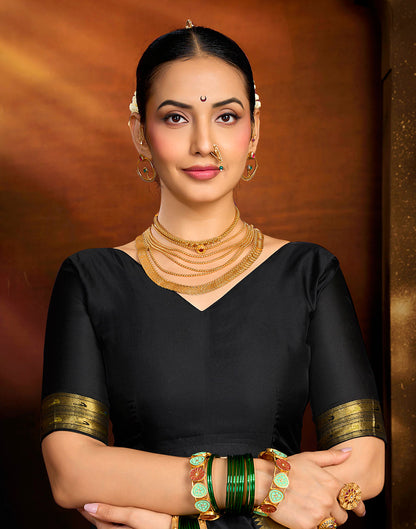 Black Silk Woven Paithani Saree