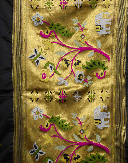 Black Silk Woven Paithani Saree