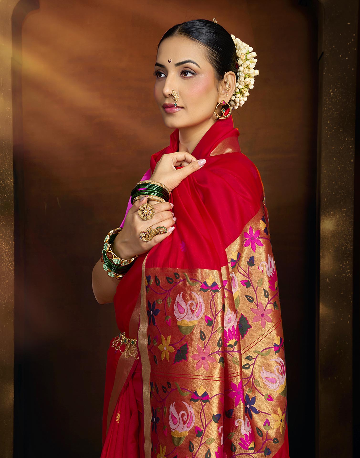 Red Silk Woven Paithani Saree