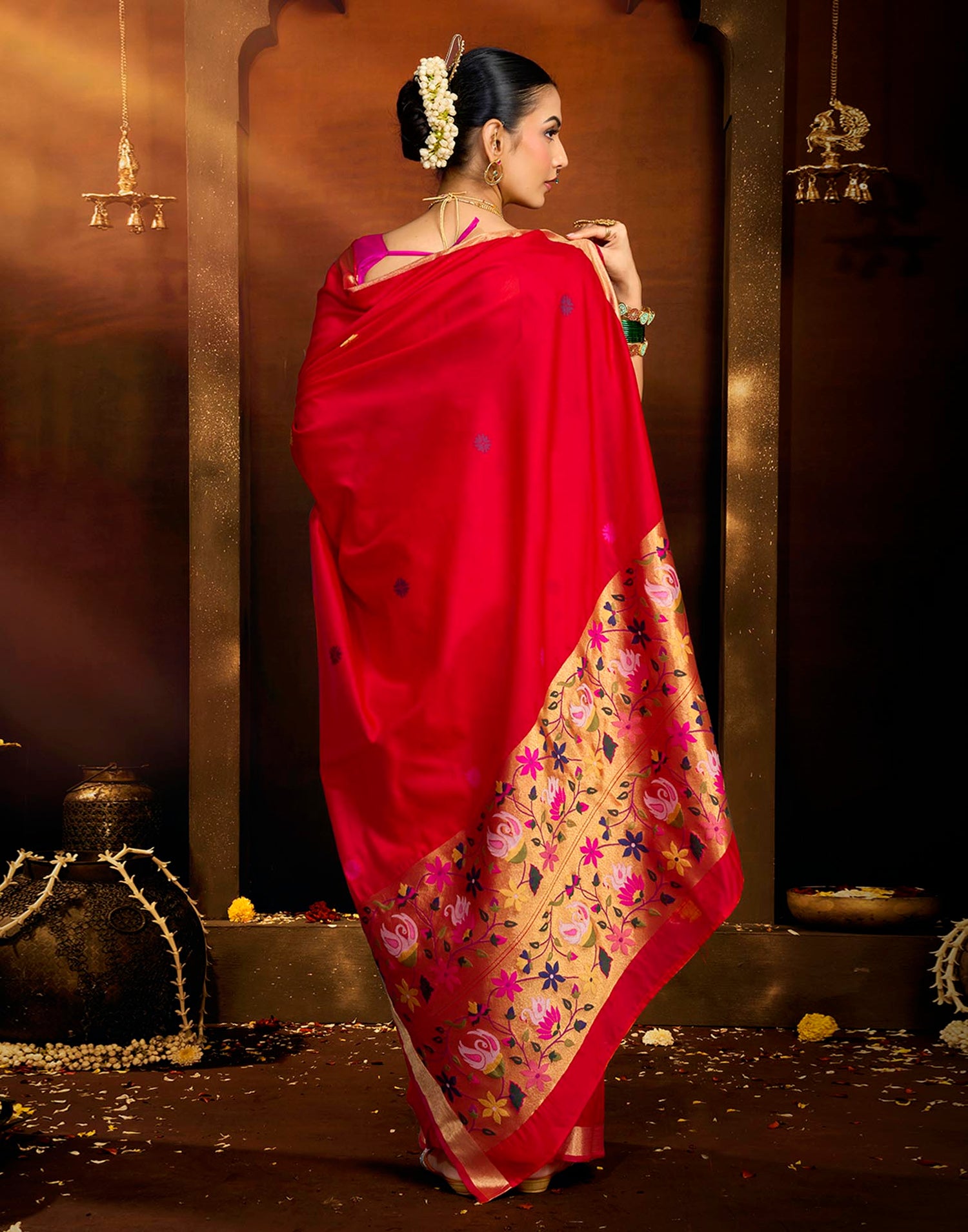 Red Silk Woven Paithani Saree