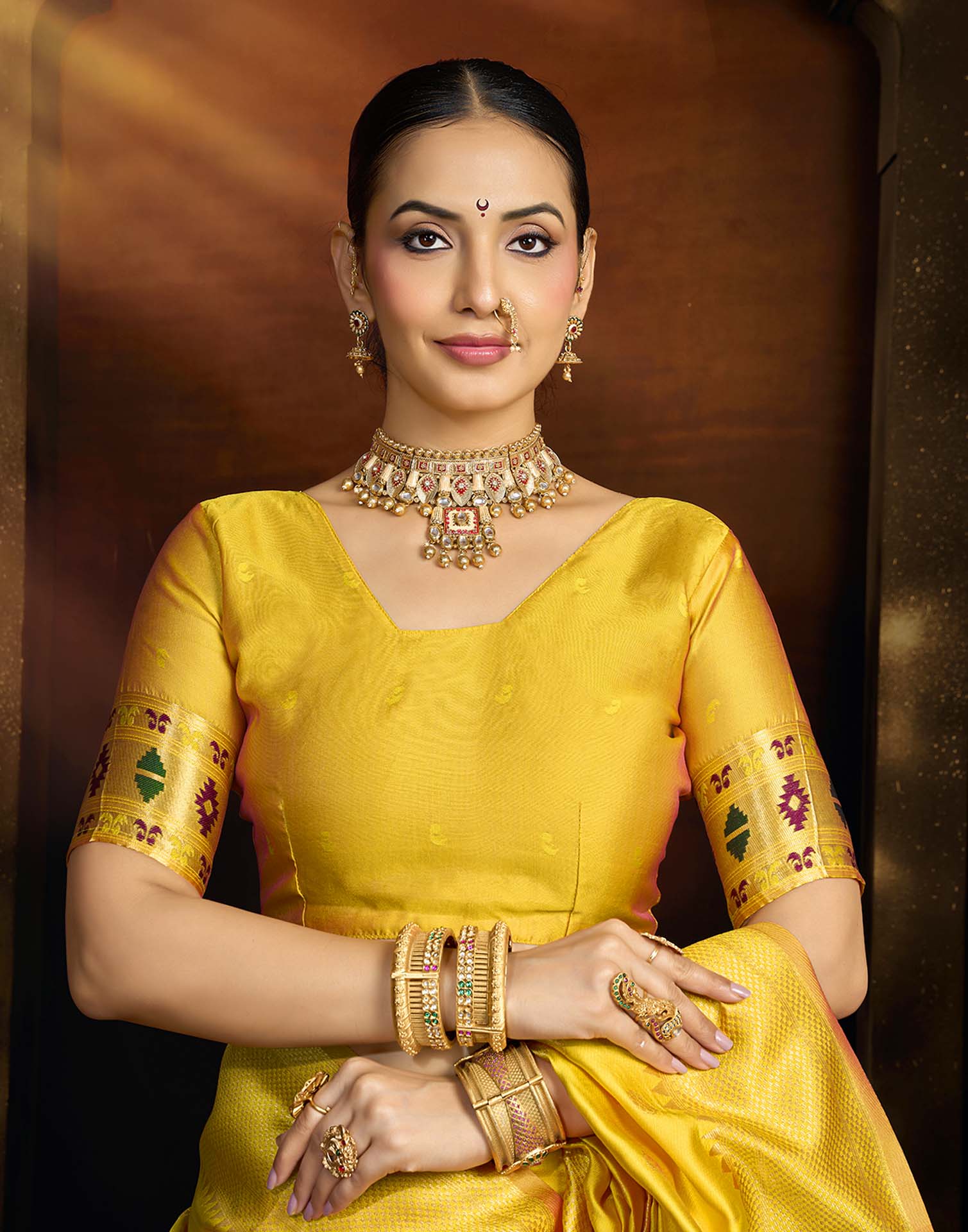 Yellow Silk Woven Paithani Saree