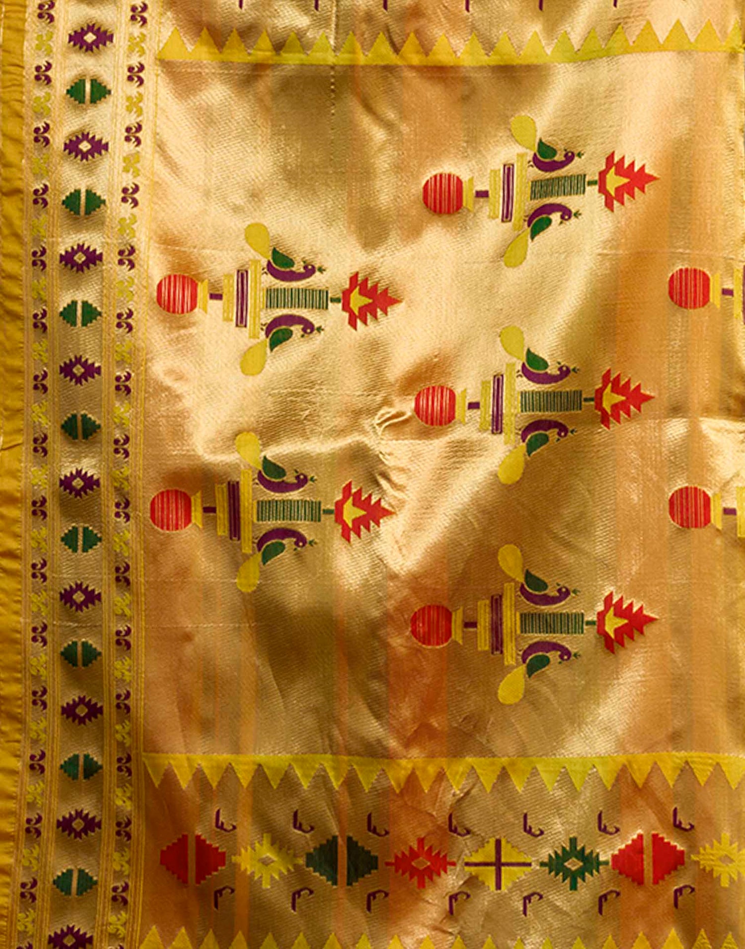 Yellow Silk Woven Paithani Saree
