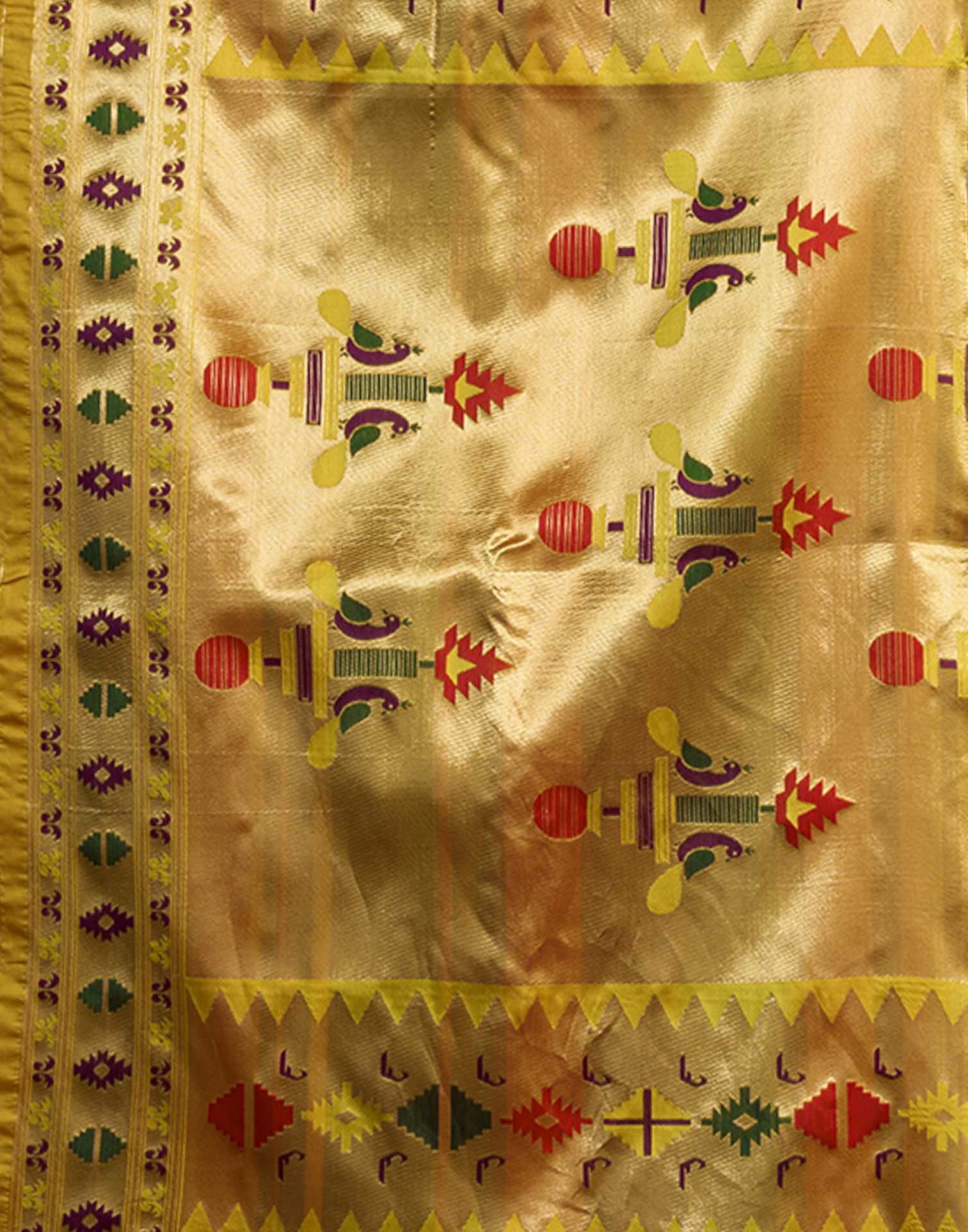 Yellow Silk Woven Paithani Saree