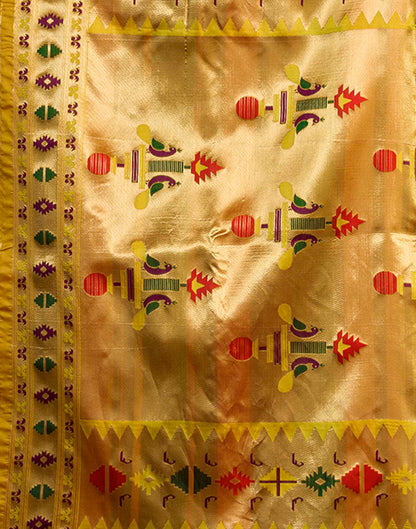 Yellow Silk Woven Paithani Saree