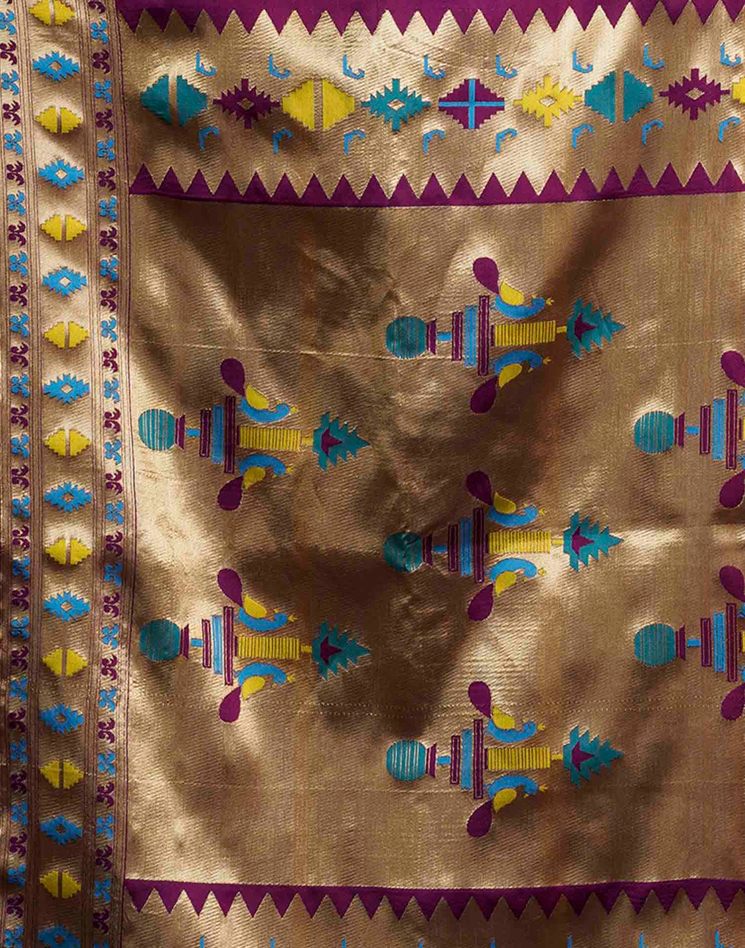 Purple Silk Woven Paithani Saree