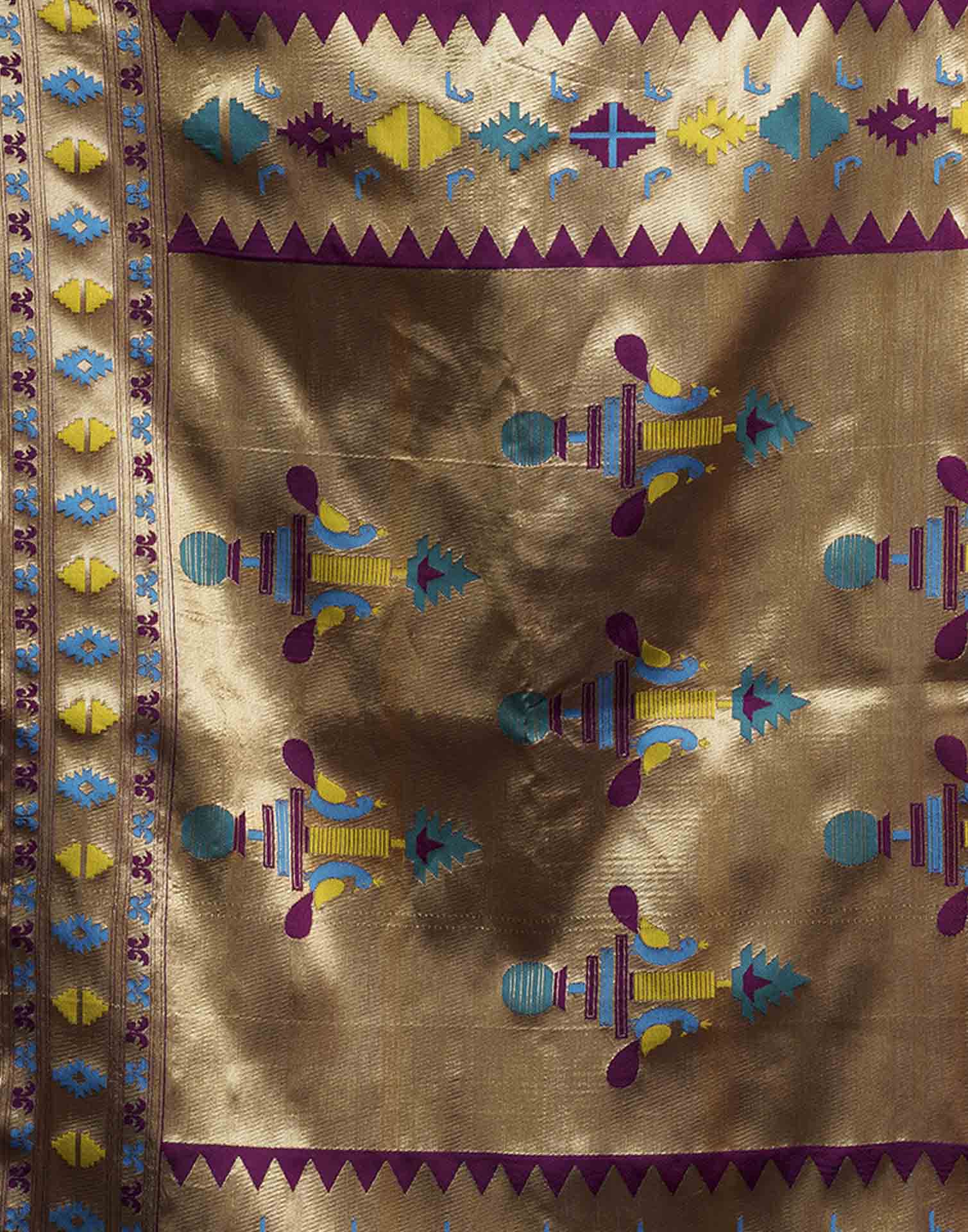Purple Silk Woven Paithani Saree