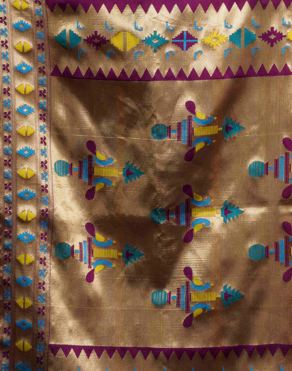 Purple Silk Woven Paithani Saree