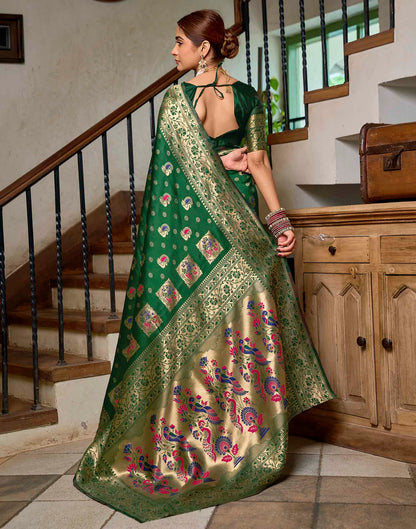 Green Silk Woven Paithani Saree