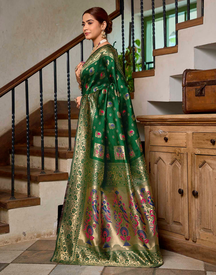 Green Silk Woven Paithani Saree