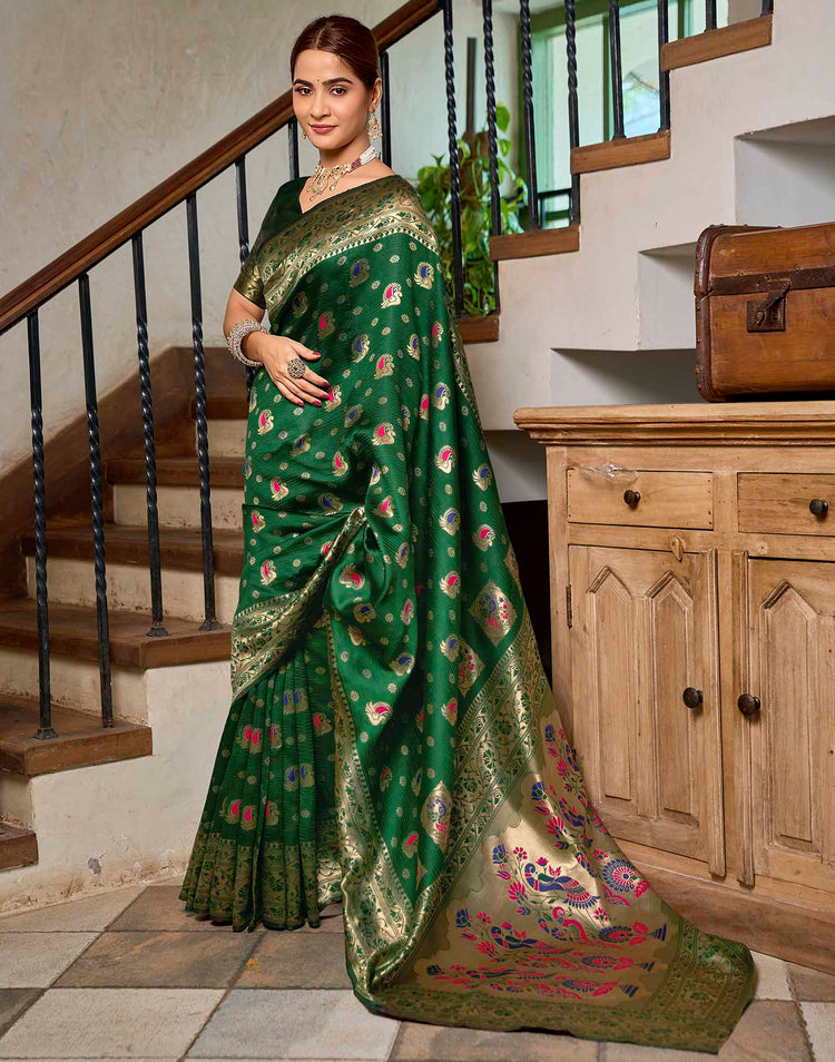 Green Silk Woven Paithani Saree