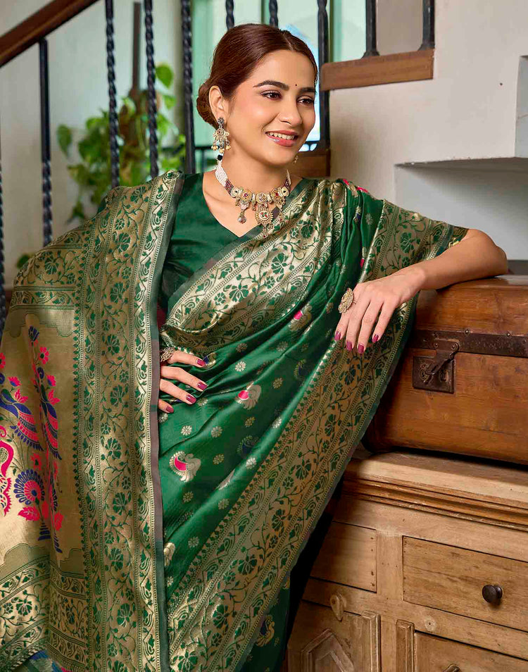 Green Silk Woven Paithani Saree