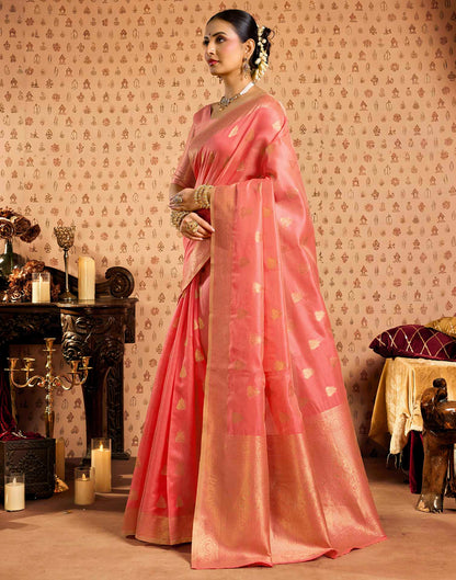 Light Pink Silk Woven Banarasi Saree