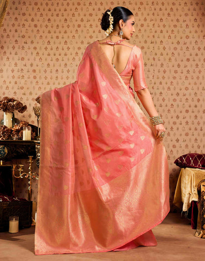 Light Pink Silk Woven Banarasi Saree