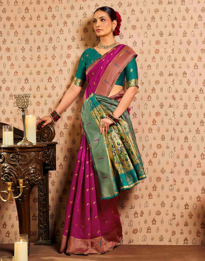 Pink Silk Woven Paithani Saree
