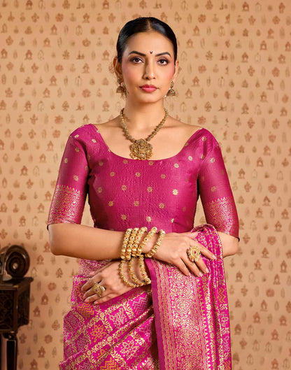 Pink Silk Printed Bandhani Saree