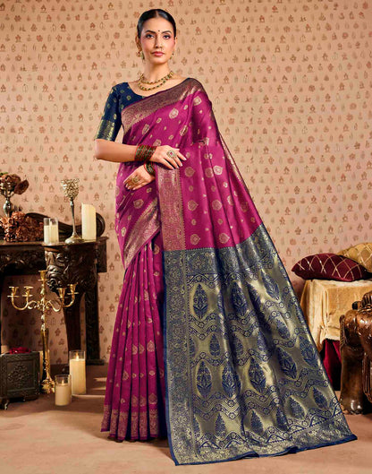 Pink Silk Woven Banarasi Saree