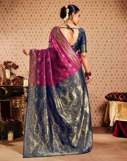 Pink Silk Woven Banarasi Saree