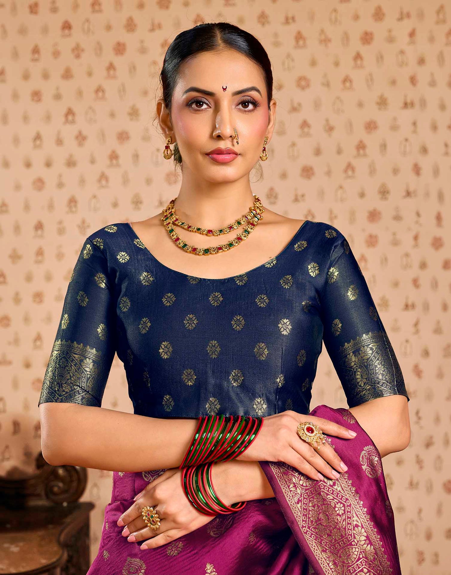 Pink Silk Woven Banarasi Saree