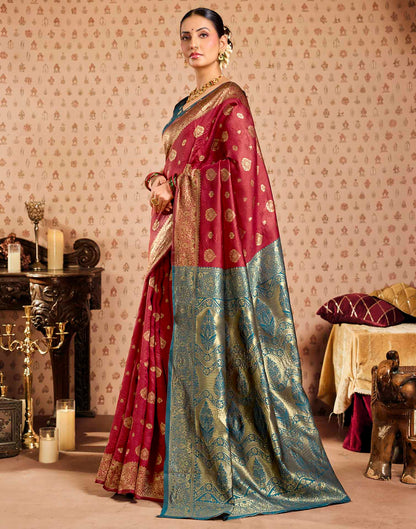 Red Silk Woven Banarasi Saree