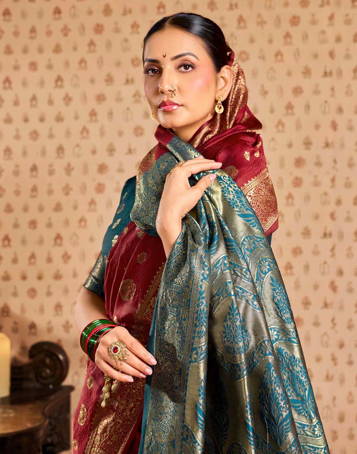 Red Silk Woven Banarasi Saree