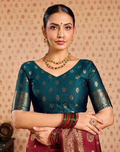 Red Silk Woven Banarasi Saree