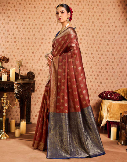 Red Silk Woven Banarasi Saree