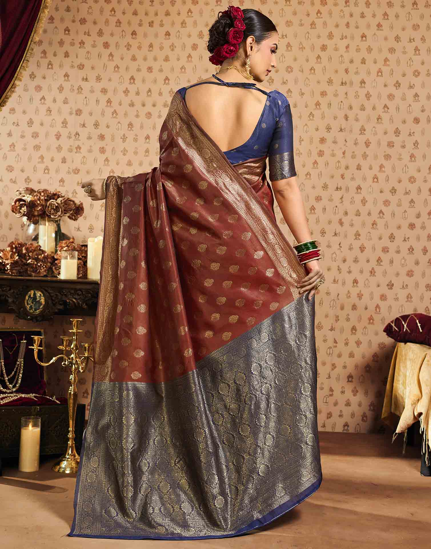 Red Silk Woven Banarasi Saree