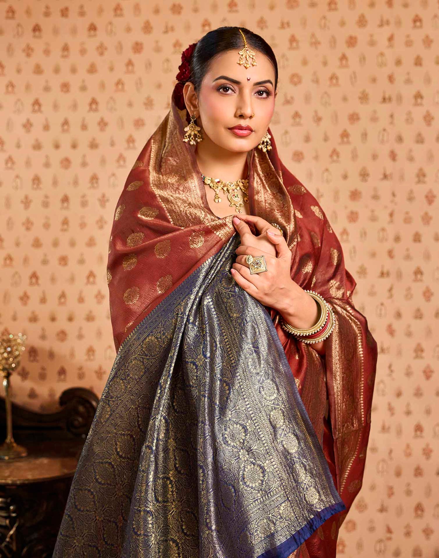 Red Silk Woven Banarasi Saree