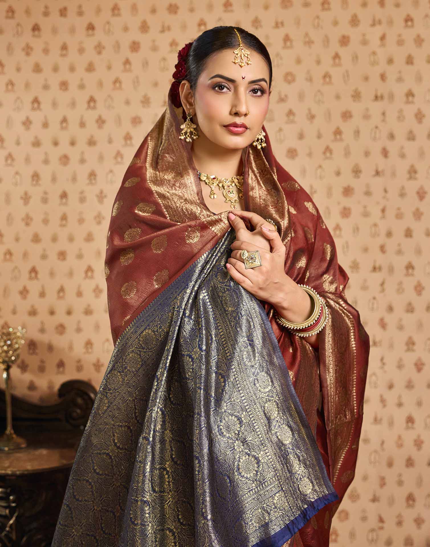 Red Silk Woven Banarasi Saree