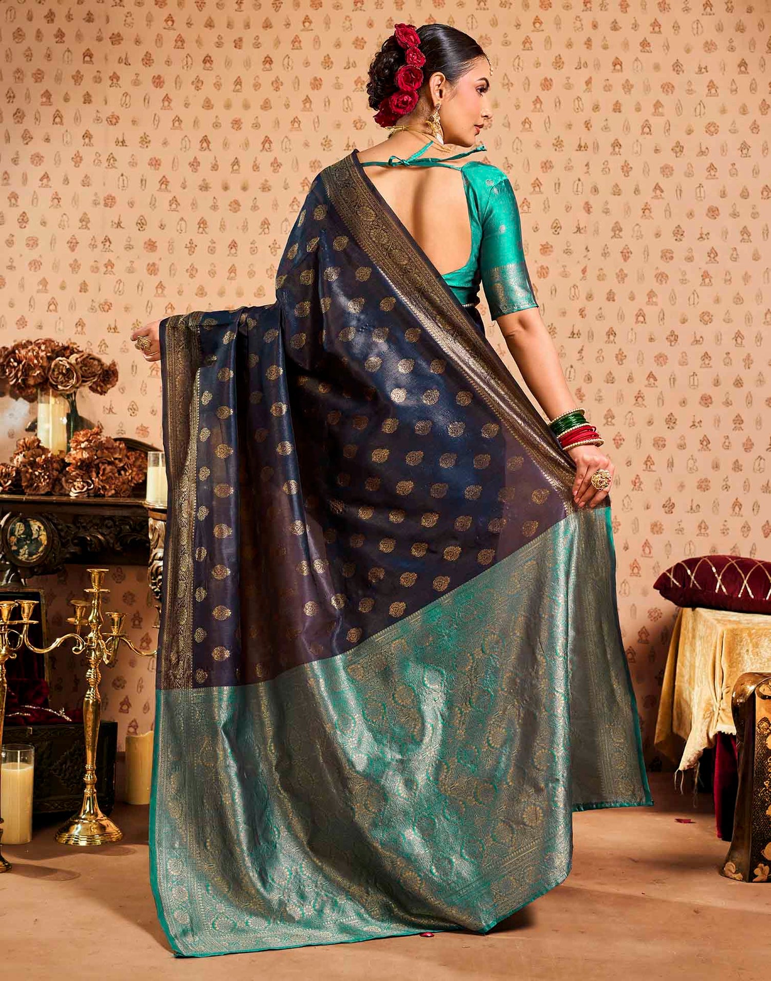 Black Silk Woven Banarasi Saree