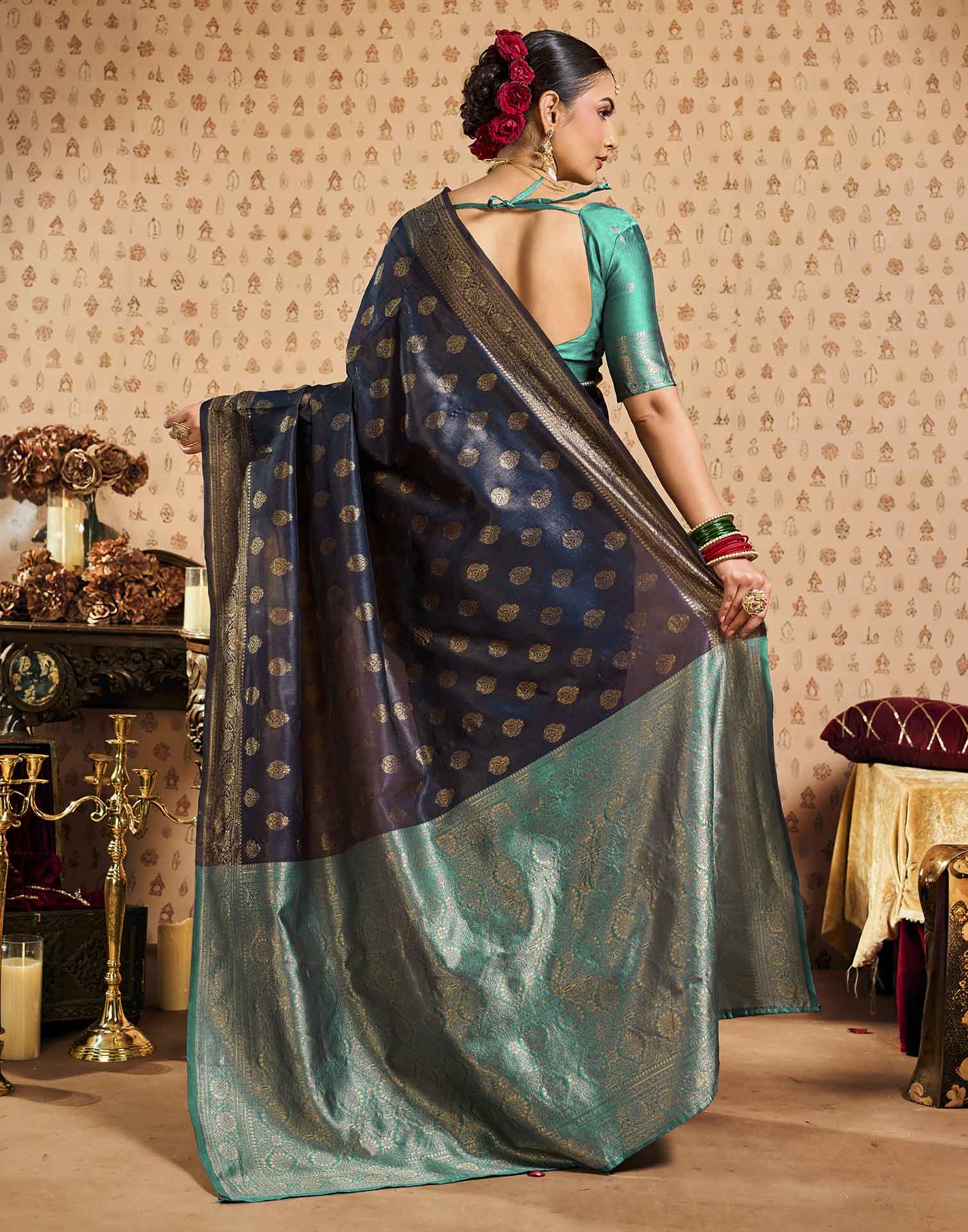 Black Silk Woven Banarasi Saree