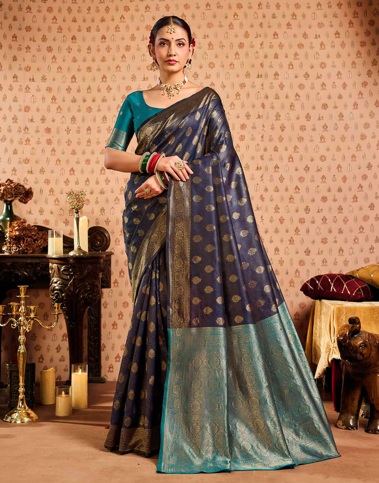 Black Silk Woven Banarasi Saree