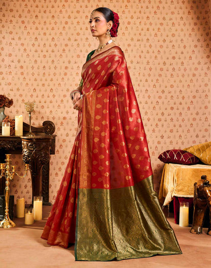 Red Silk Woven Banarasi Saree